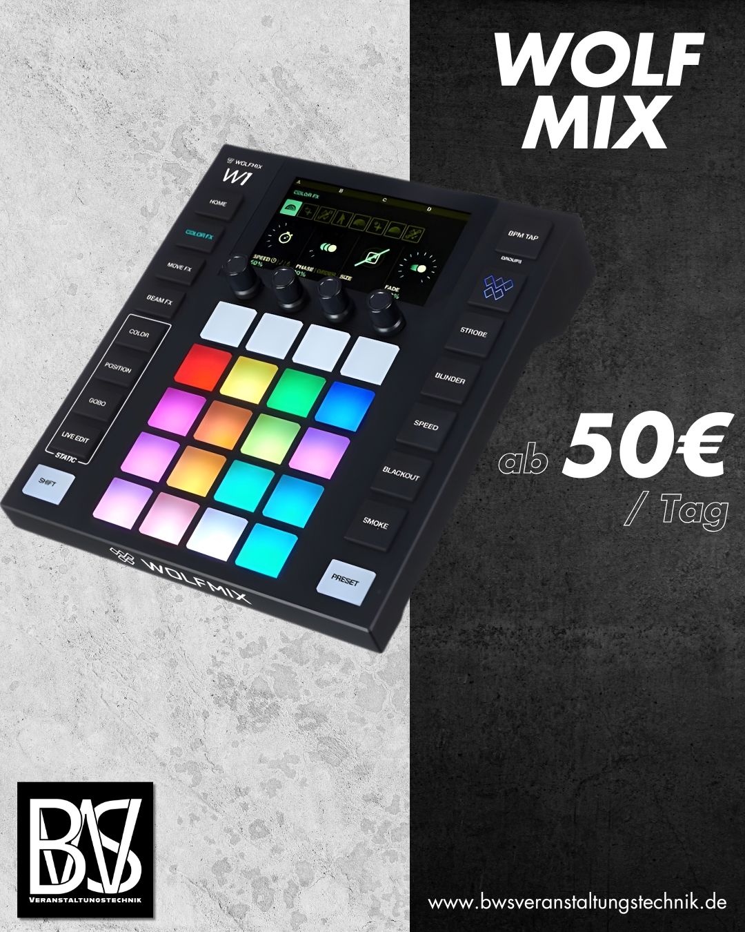 Wolfmix WM6 - DMX-Lichtsteuerung für professionelle Events